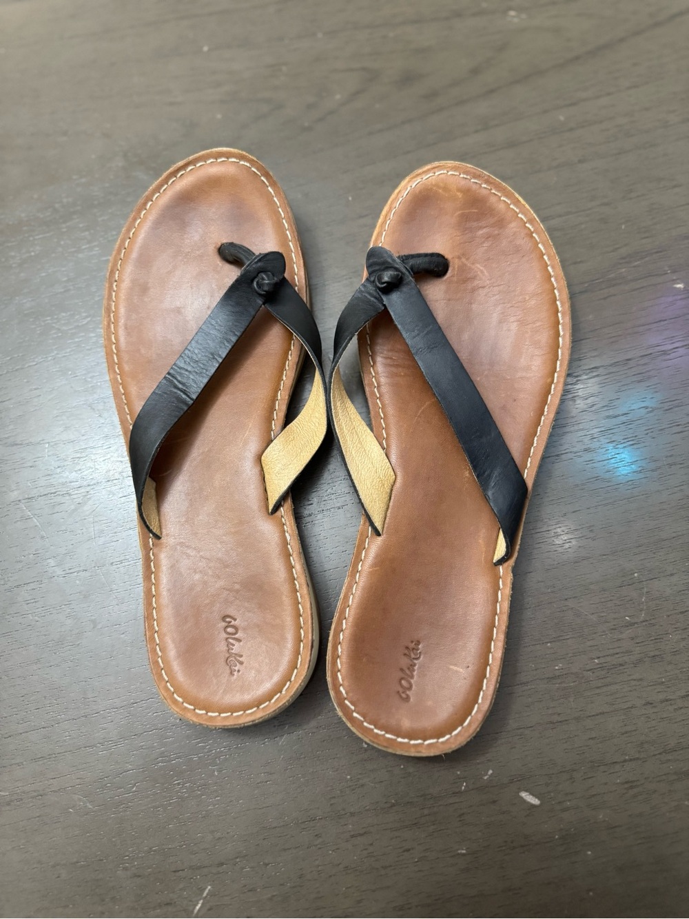 OluKai Black. Nohie Flip Flop size w 8 - Picture 9 of 13